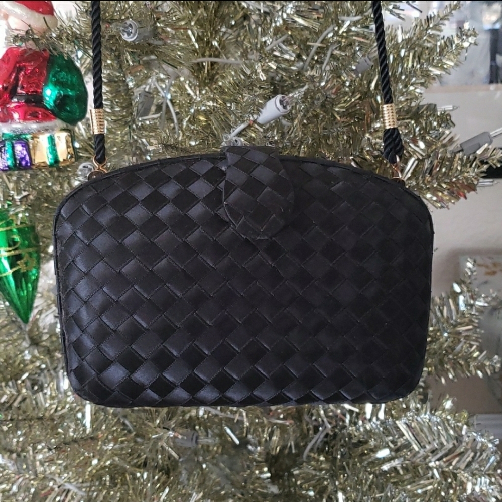 Vintage woven satin evening purse - Picture 5 of 5